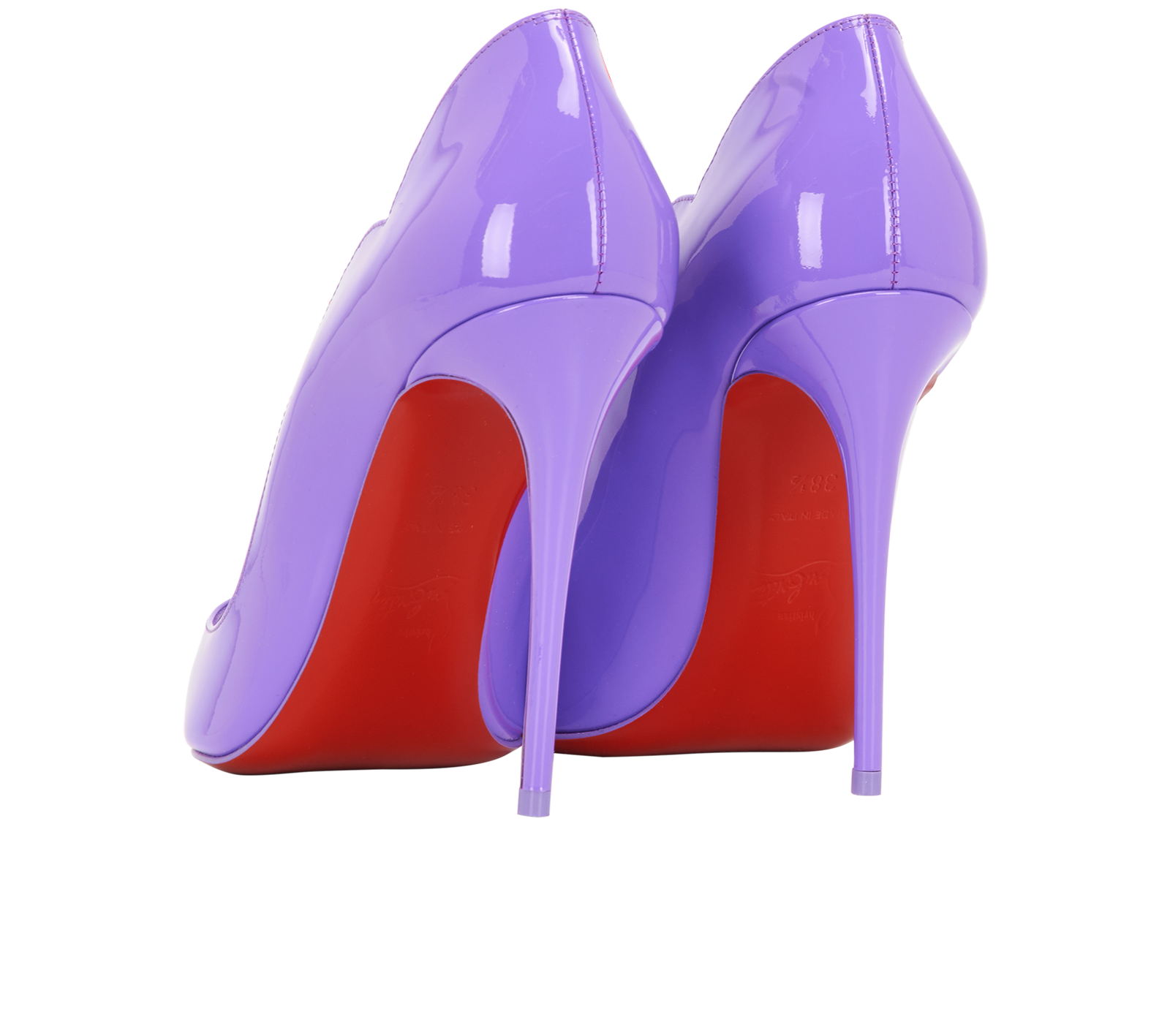 Christian Louboutin Hot Chick 100, &pound;310, Shoes, Purple, Patent Leather, Back view