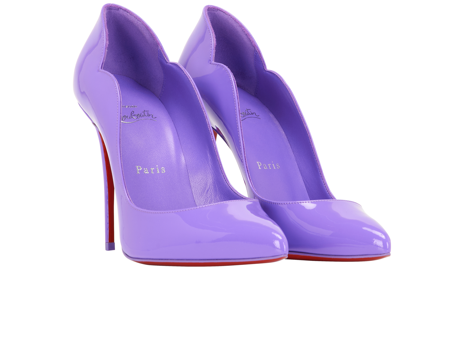 Christian Louboutin Hot Chick 100, &pound;310, Shoes, Purple, Patent Leather, Side view