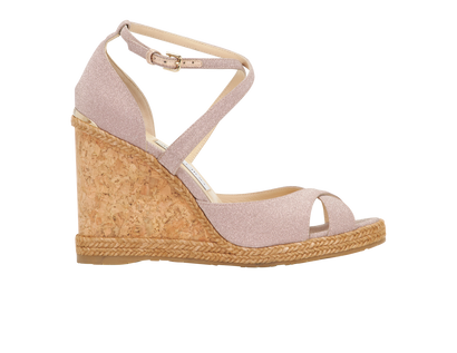 Jimmy Choo Alanah Platform Sandals, &pound;110, Shoes, Pink, Fabric, Front view