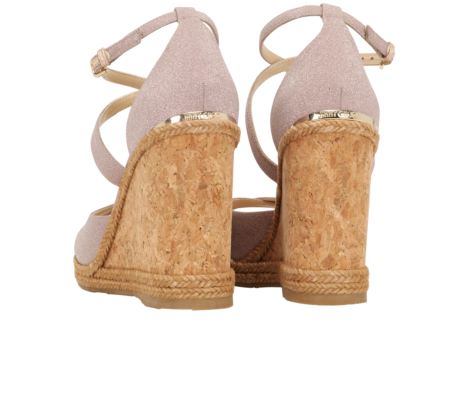 Jimmy Choo Alanah Platform Sandals, &pound;110, Shoes, Pink, Fabric, Back view