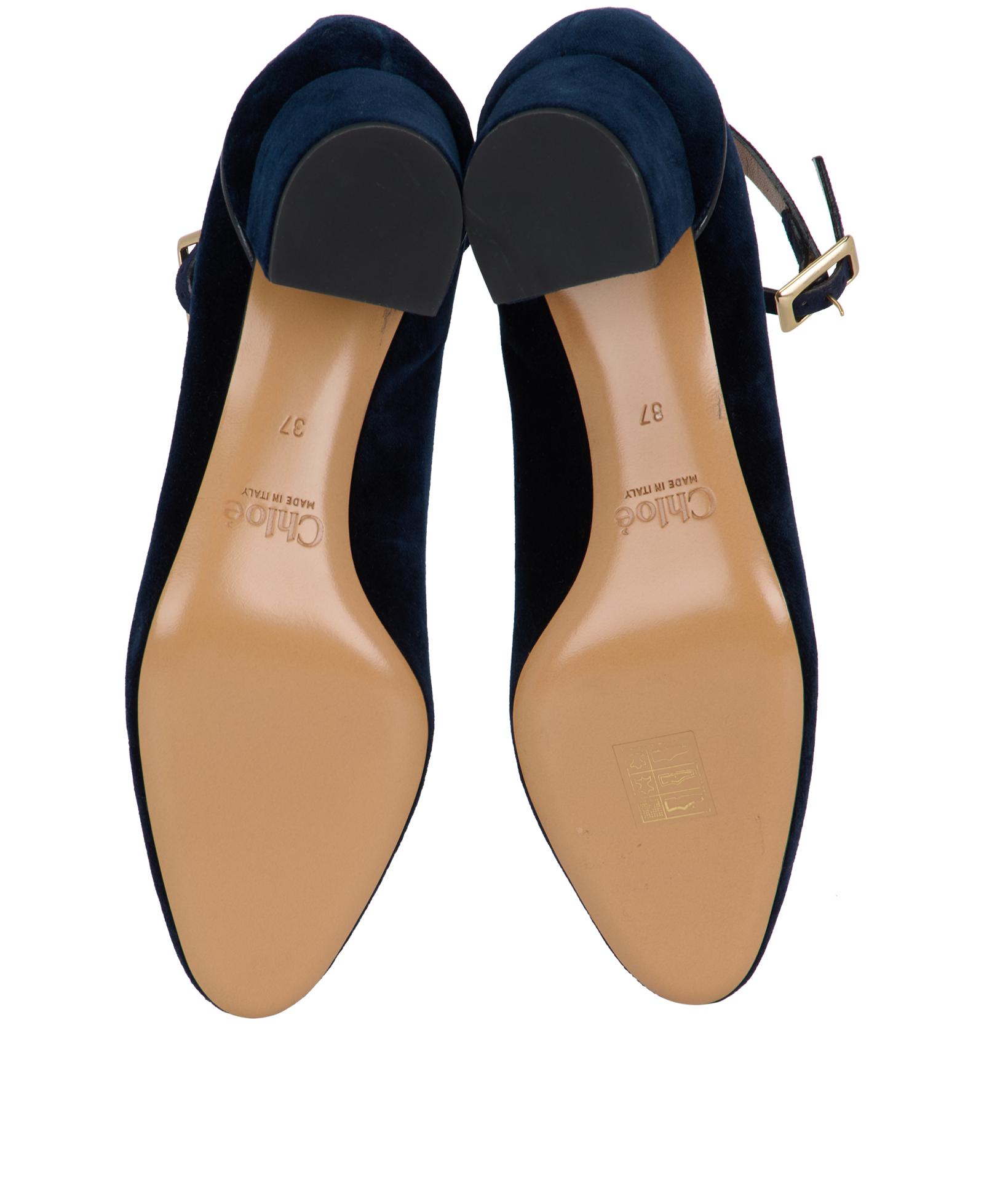 Chloe Ankle Strap Heels, &pound;150, Shoes, Navy, Velvet, Top view