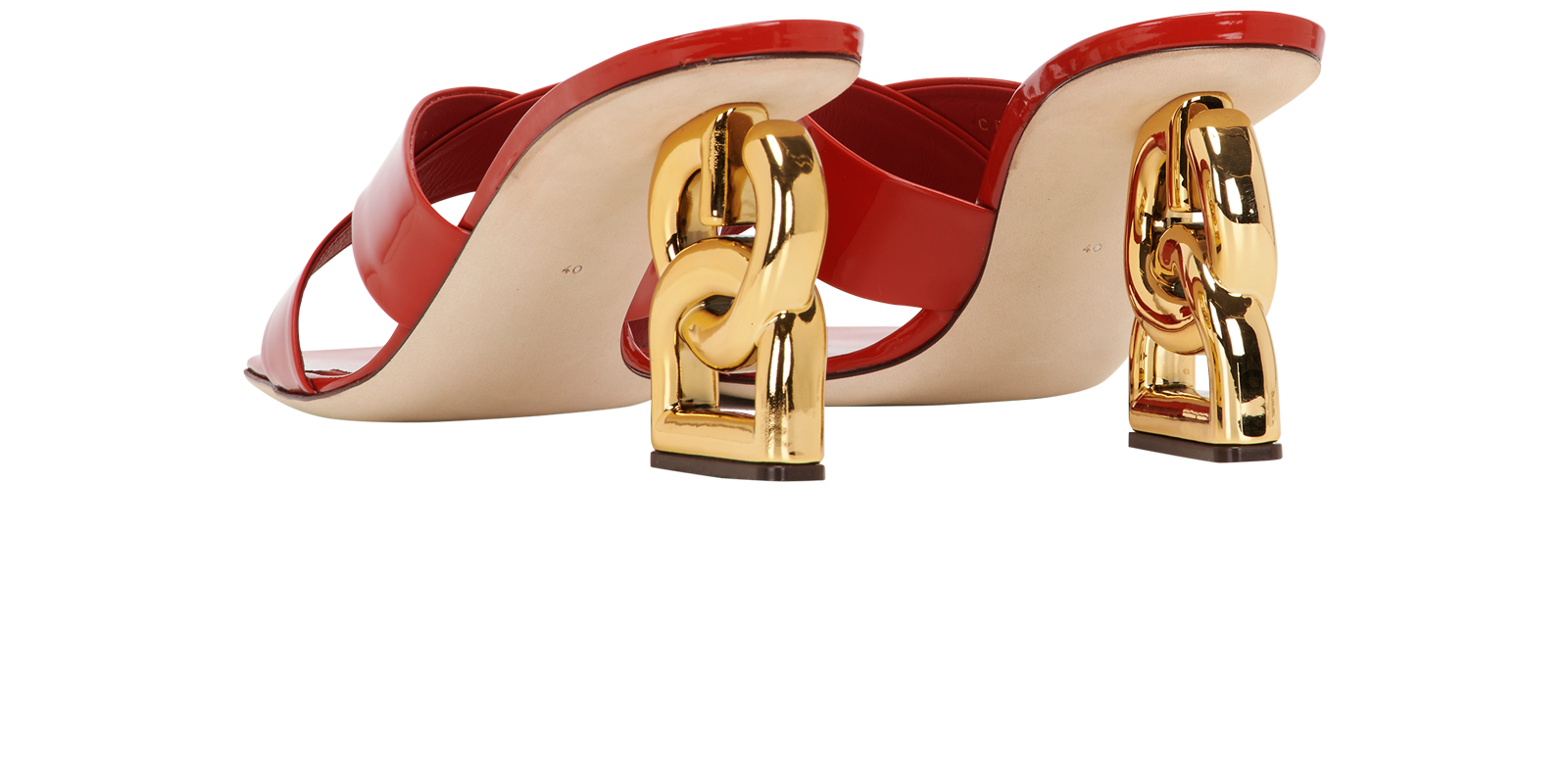 Dolce & Gabbana DG Mules. Patent, &pound;220, Shoes, Red, Patent Leather, Back view