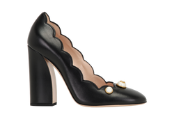 Gucci GG Pearls Pumps, Leather, Blk, UK6, B/DB, 2*
