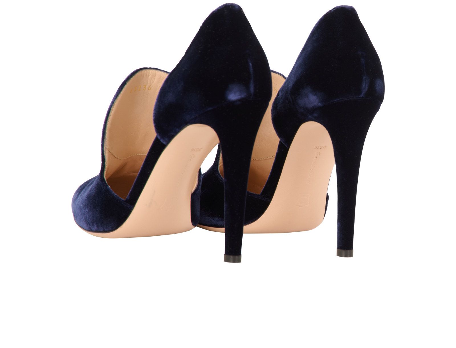 Gianvito Rossi Moret Heels, &pound;175, Shoes, Blue, Velvet, Back view
