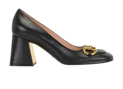Gucci Horsebit Block Heel Pumps, Leather, Blk, UK5.5, B/DB, 2*