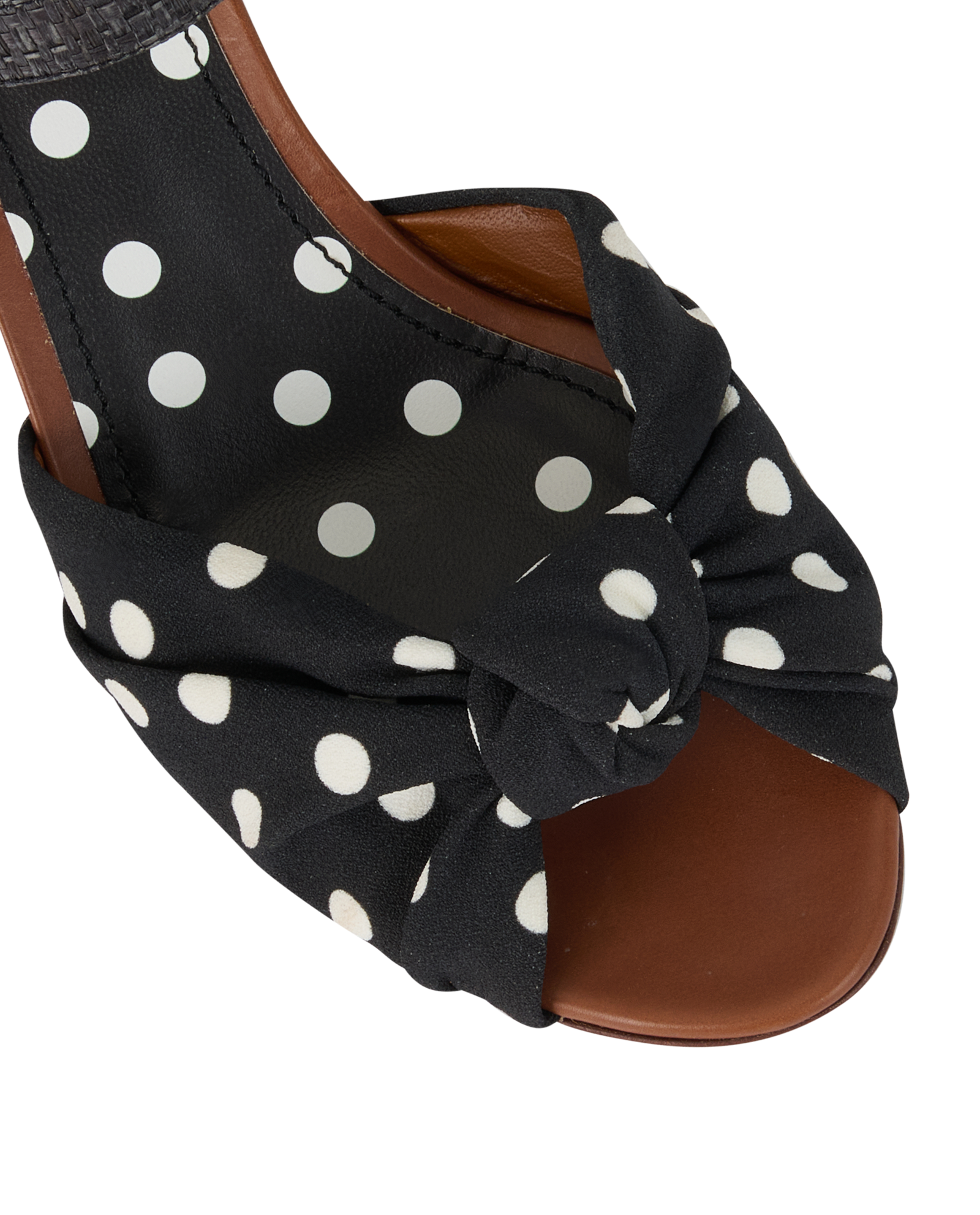 Dolce & Gabbana Polka Dots Heel Sandals, &pound;195, Shoes, Black/White, Fabric/Leather, Other view