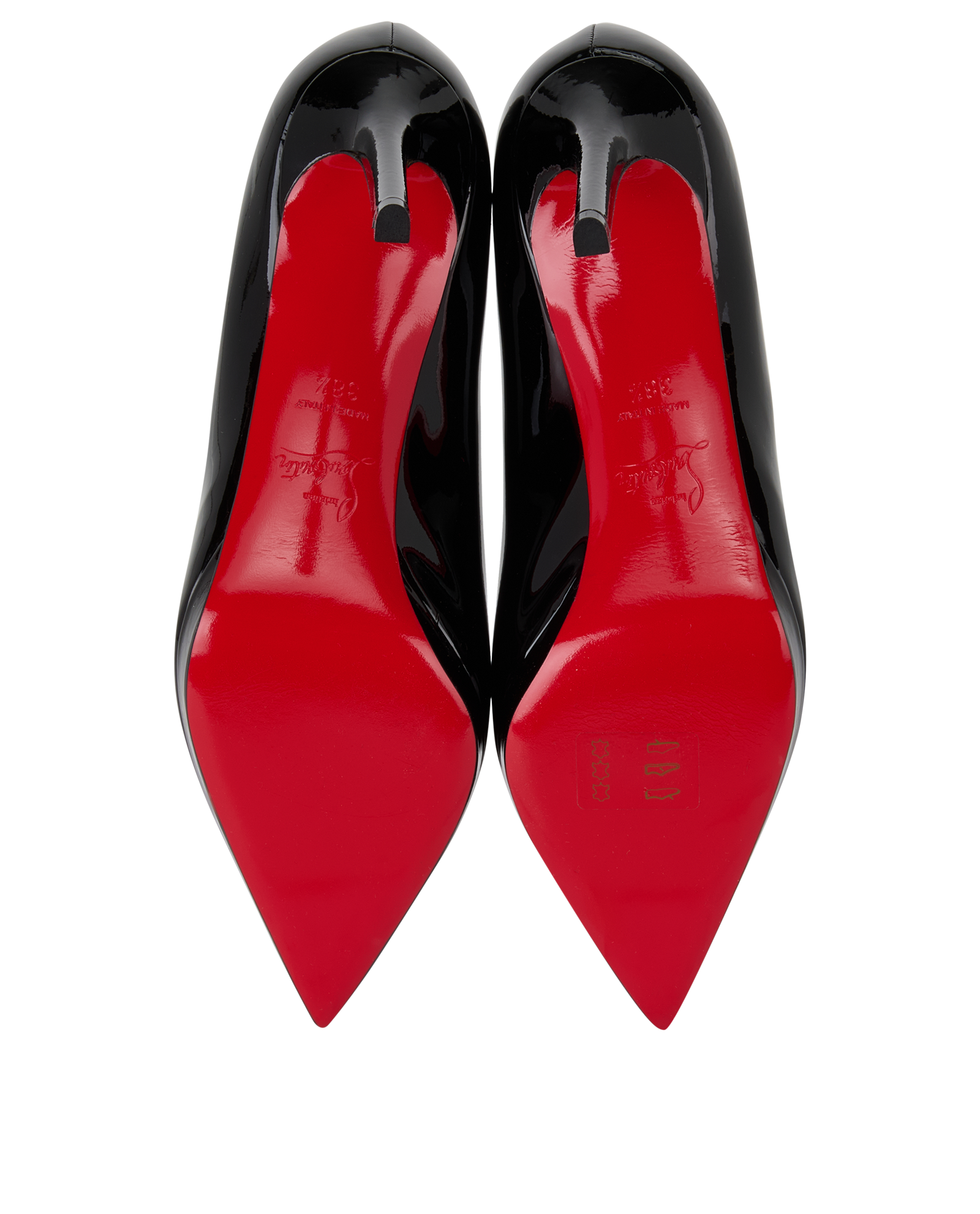 Christian Louboutin Pigalle Plato 100, &pound;350, Shoes, Black, Patent Leather, Top view