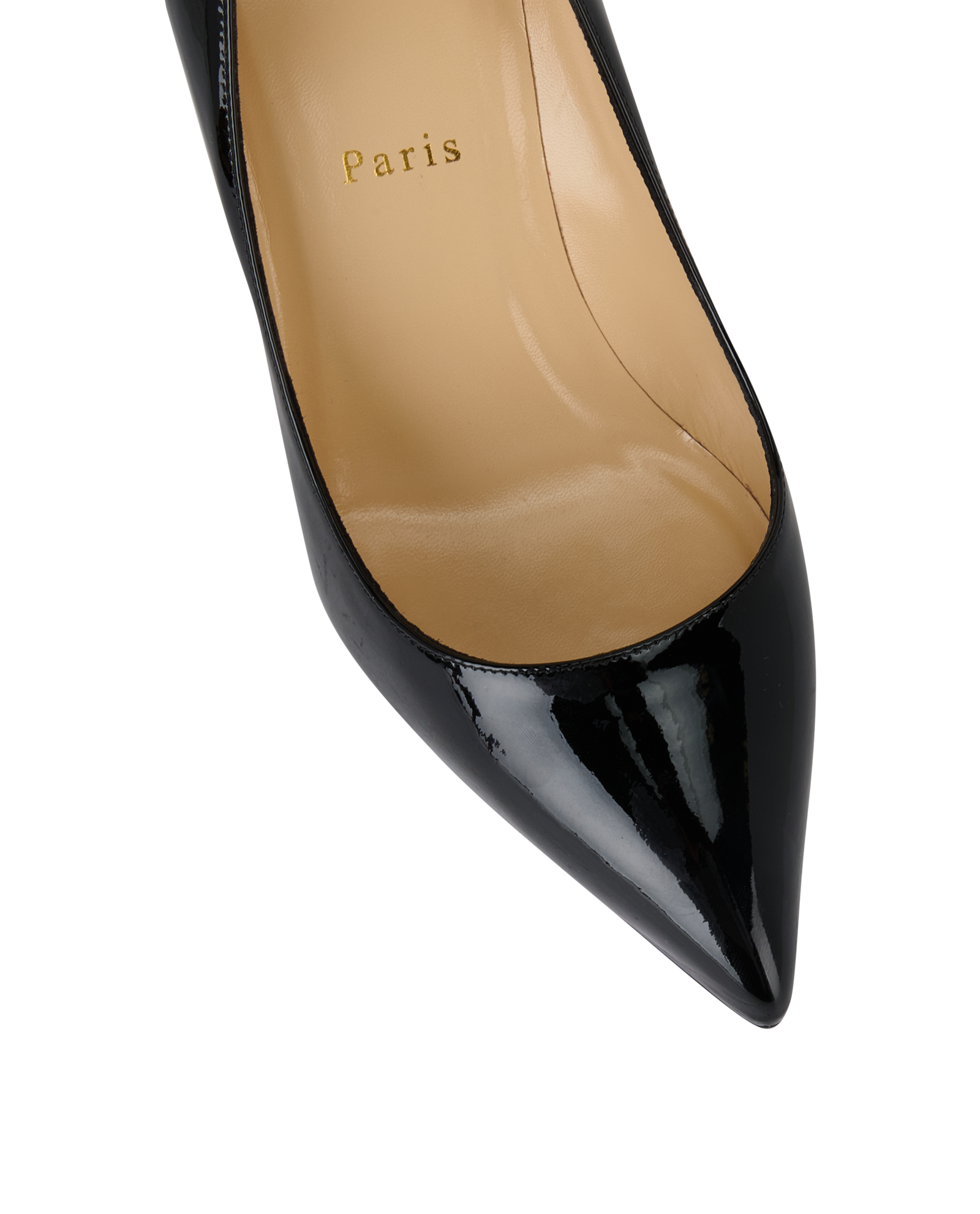 Christian Louboutin Pigalle Plato 100, &pound;350, Shoes, Black, Patent Leather, Other view