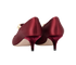 Miu Miu Pearls Kitten Heel Mary Jane, £220, Shoes, Burgundy, Leather/Satin, Back view