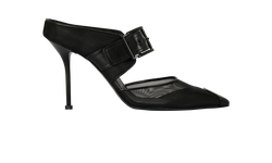 Alexander McQueen Punk Buckle Mules, Mesh/Leather, Blk, UK7.5, DB, 2*