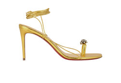 Christian Louboutin Just Un Fil Sandals, Leather, Gold, UK7, DB/B, 2*
