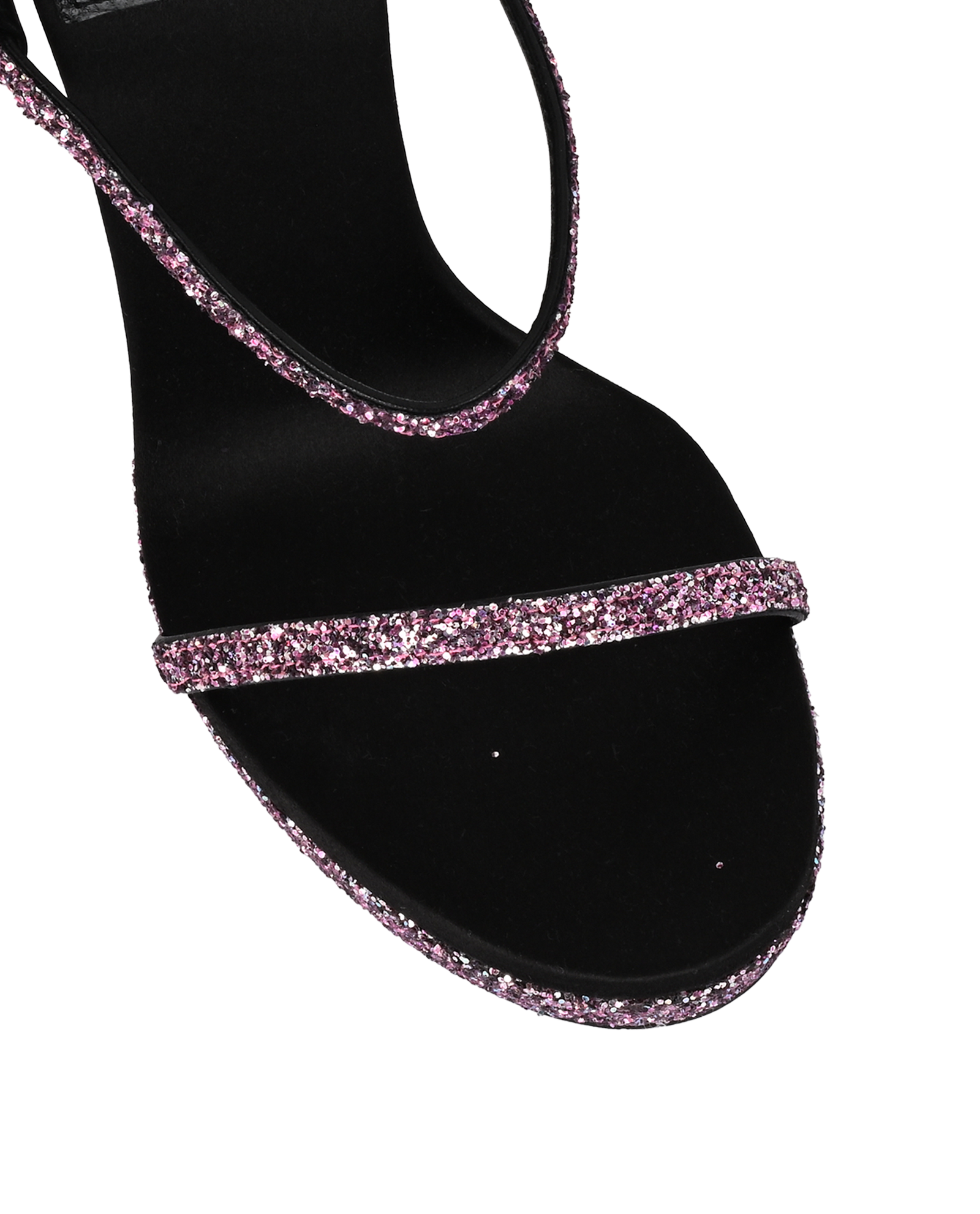 Saint Laurent Hall 105 Glitter Sandals, &pound;150, Shoes, Black/Pink, Leather, Other view