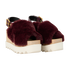 Stella McCartney Elyse Platform Sandals, &pound;195, Shoes, Burgundy, Faux Leather/Shearling, Side view