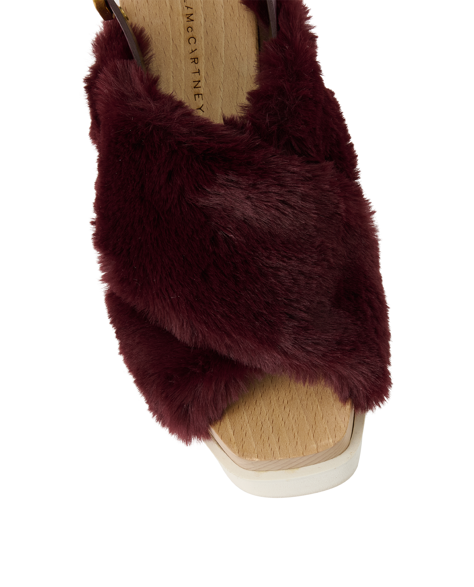 Stella McCartney Elyse Platform Sandals, &pound;195, Shoes, Burgundy, Faux Leather/Shearling, Other view