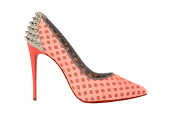 Christian Louboutin Sporty Pump 100, Leather/Mesh, Orange, UK4.5, B/DB, 3*