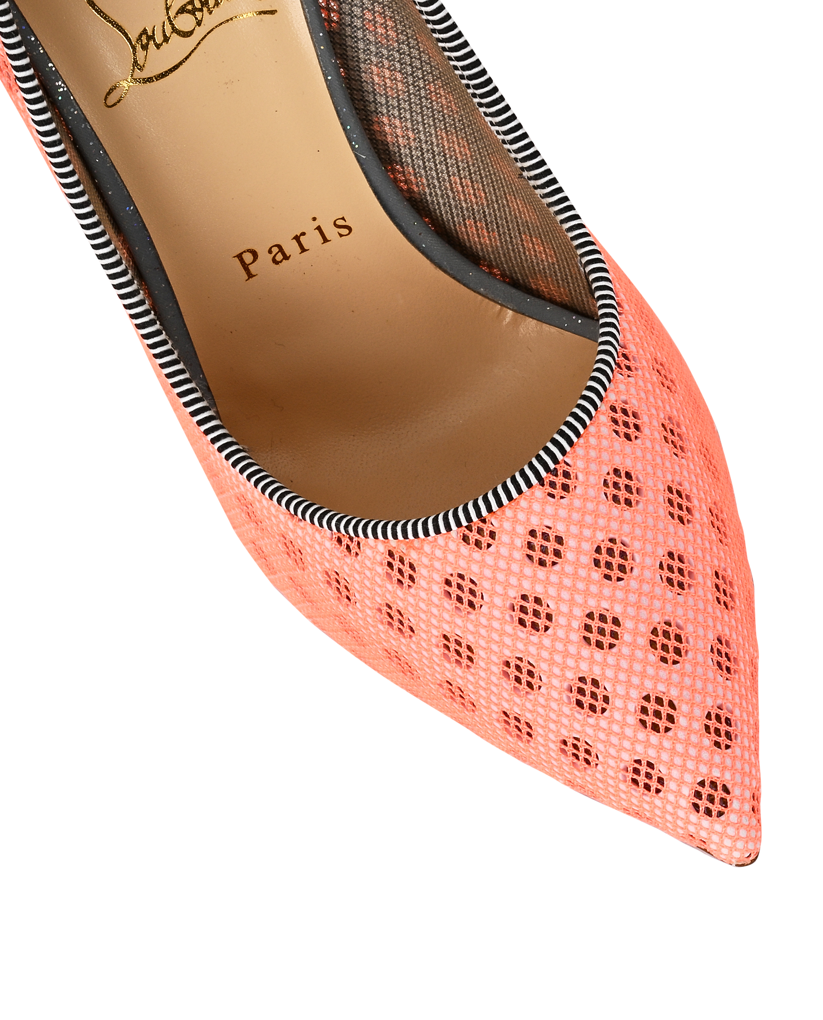 Christian Louboutin Sporty Pump 100, &pound;380, Shoes, Orange, Leather/Mesh, Other view