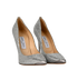 Jimmy Choo Anouk Pumps, &pound;290, Shoes, Silver, Leather, Side view