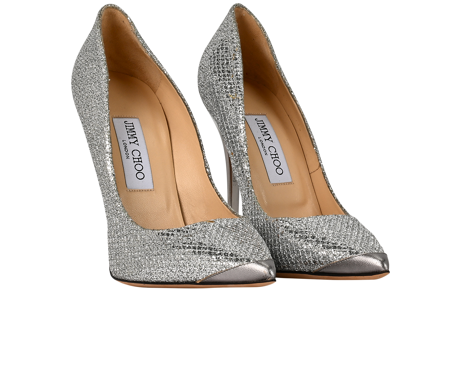 Jimmy Choo Anouk Pumps, &pound;290, Shoes, Silver, Leather, Side view