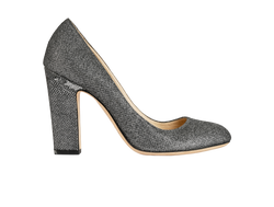 Jimmy Choo Glitter Pumps, Leather, Silver, UK5, DB, 2*