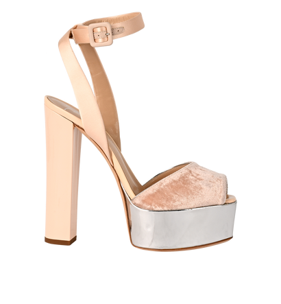 Giuseppe Zanotti Amelia Platform Sandals, &pound;150, Shoes, Pink, Leather/Satin, Front view