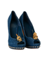 Alexander McQueen PunkSkull Heels, £250, Shoes, Blue, Suede, Side view