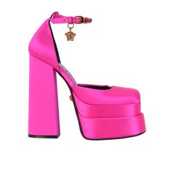 Versace Aevitas Platform Heels, Satin, Pink, UK3.5, 2*