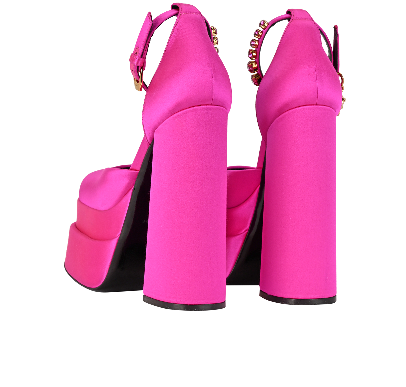 Versace Aevitas Platform Heels, &pound;250, Shoes, Pink, Satin, Back view