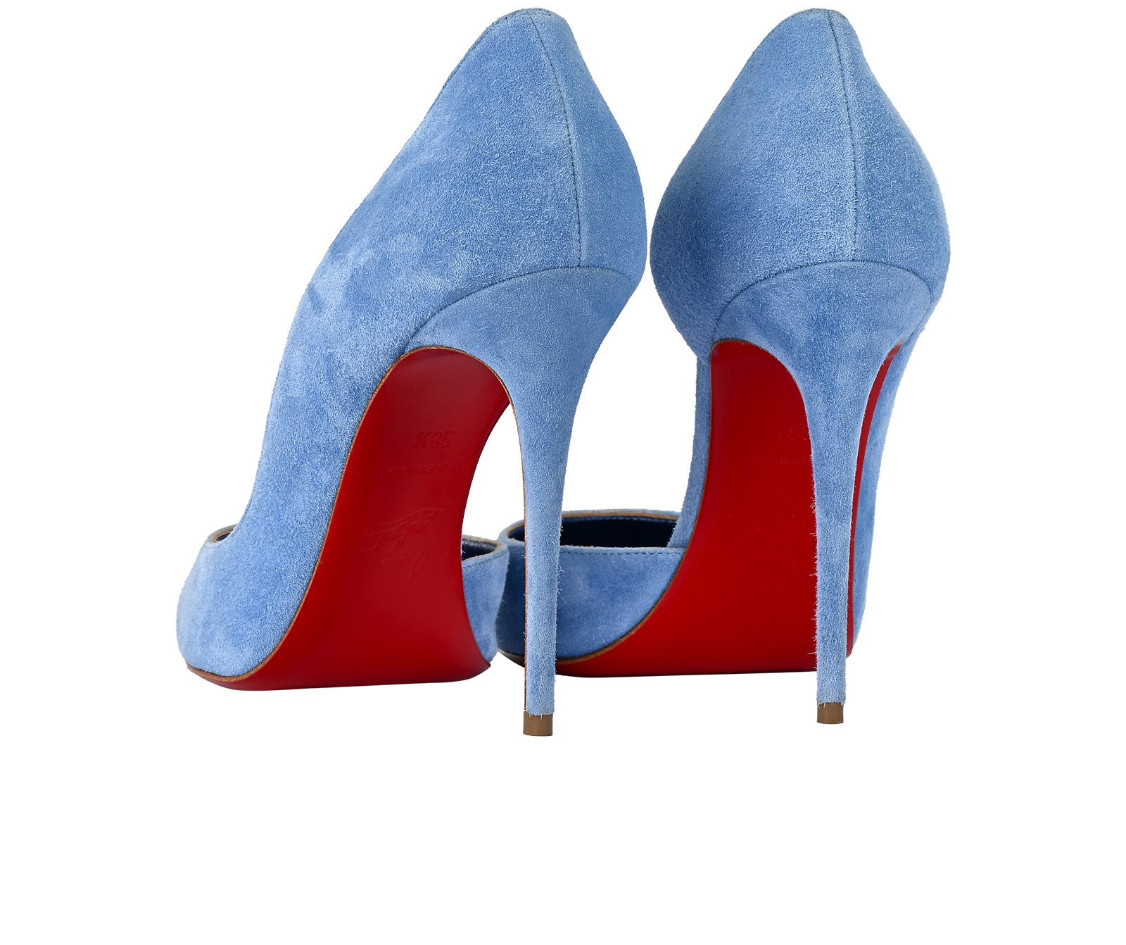 Christian Louboutin Iriza 100, &pound;395, Shoes, Blue, Suede, Back view