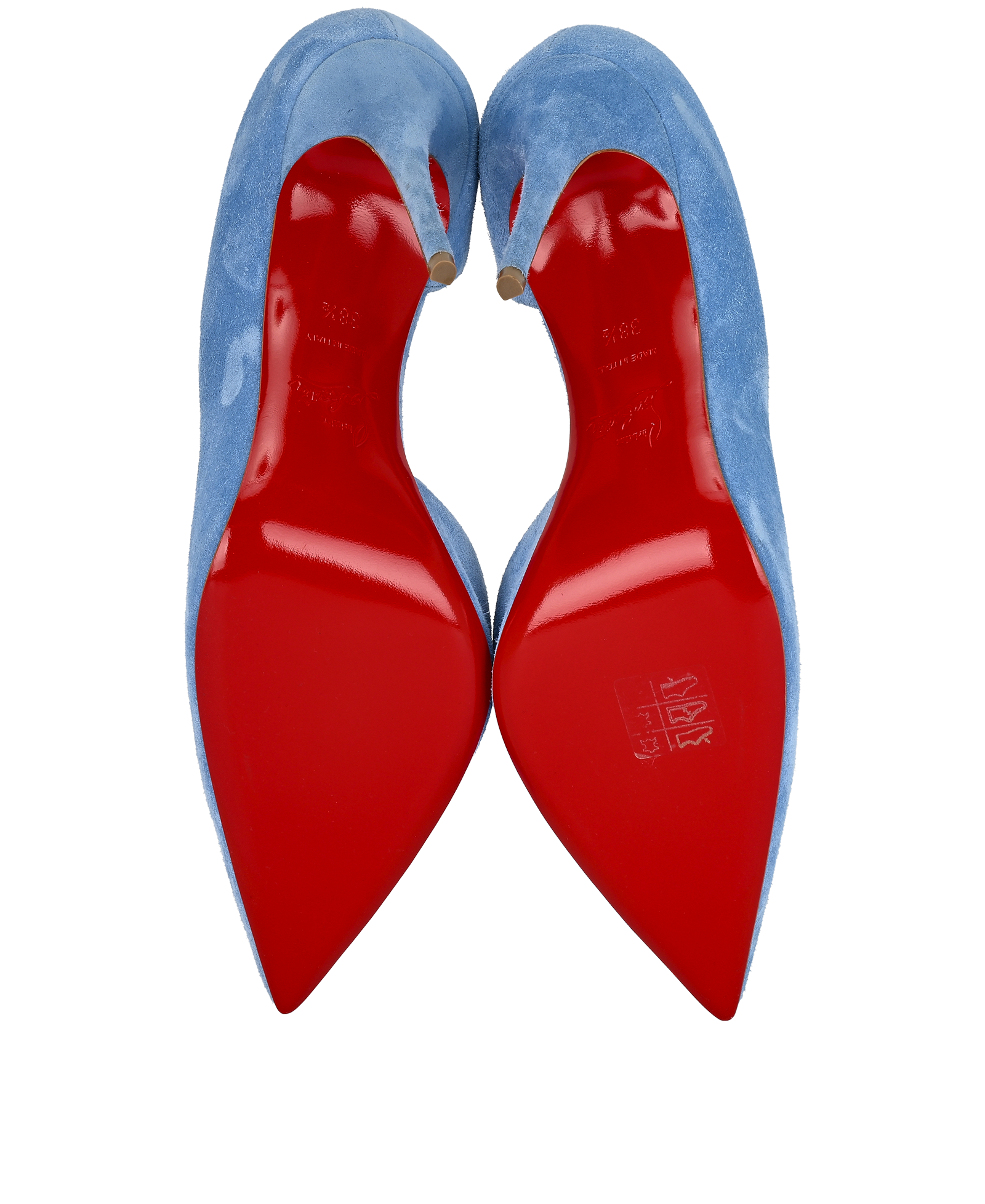 Christian Louboutin Iriza 100, &pound;395, Shoes, Blue, Suede, Top view