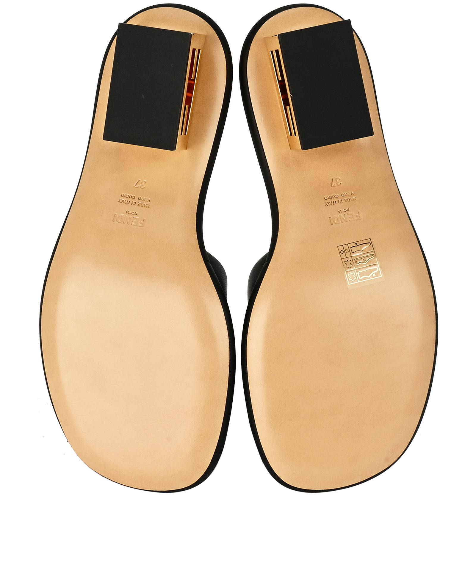 Fendi FF Heel Slides, &pound;250, Shoes, Black, Leather, Top view