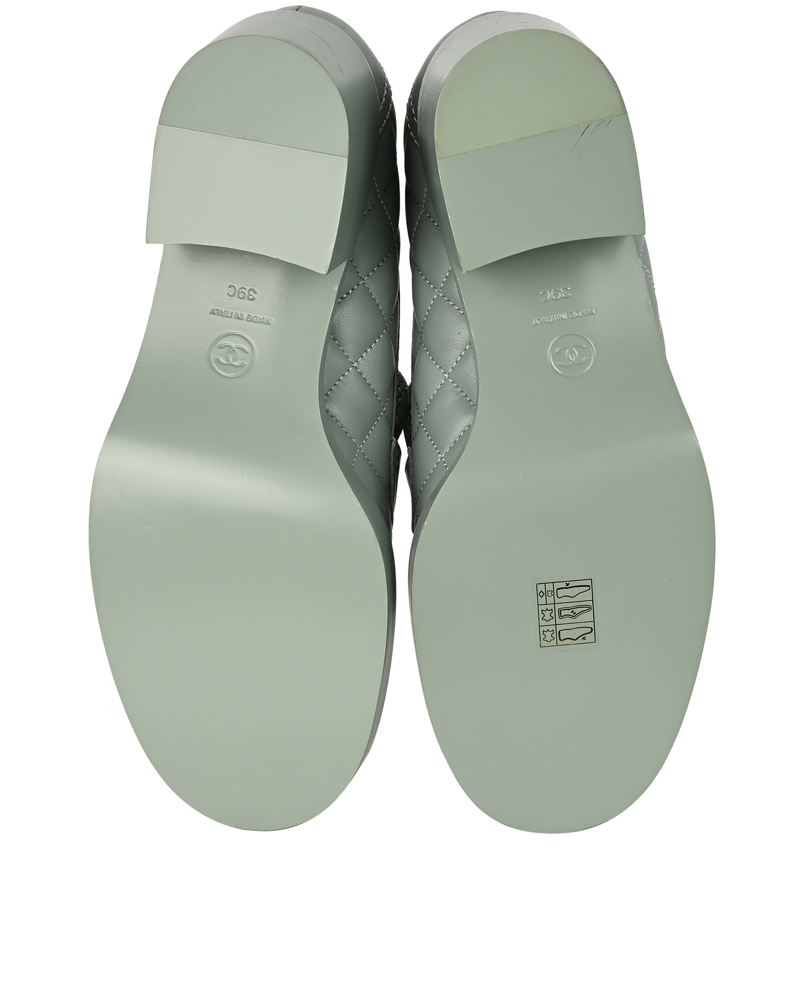 Chanel Heart Loafers, &pound;550, Shoes, Green, Leather, Top view