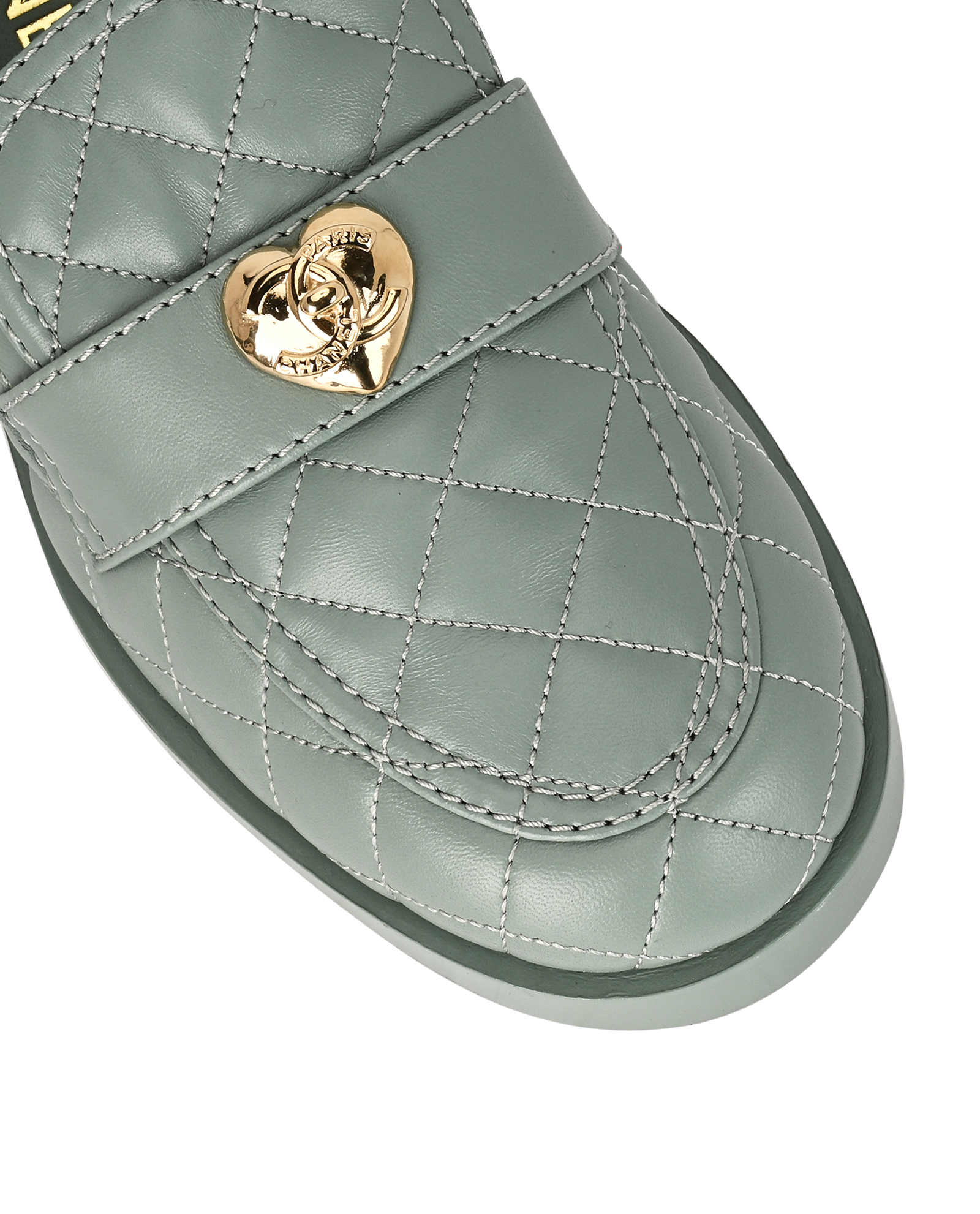 Chanel Heart Loafers, &pound;550, Shoes, Green, Leather, Other view