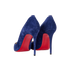 Christian Louboutin Pigalle Follies 100, &pound;295, Shoes, Blue, Suede, Back view