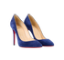 Christian Louboutin Pigalle Follies 100, &pound;295, Shoes, Blue, Suede, Side view