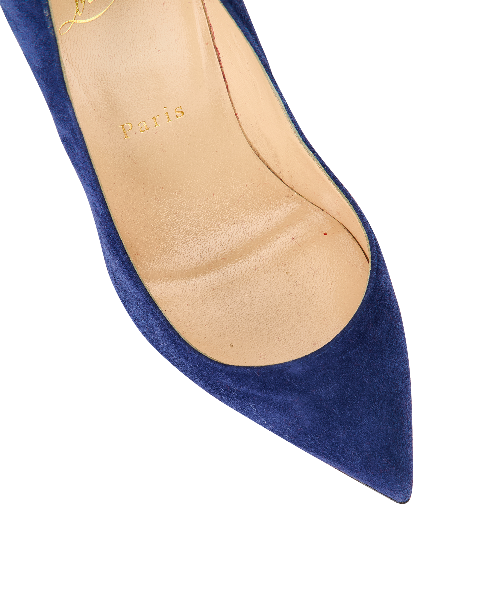 Christian Louboutin Pigalle Follies 100, &pound;295, Shoes, Blue, Suede, Other view