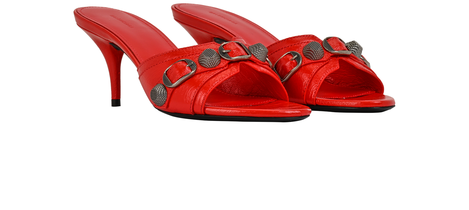 Balenciaga Cagole Sandals, &pound;350, Shoes, Red, Leather, Side view