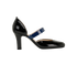 Bottega Veneta Mary Jane Pumps, &pound;120, Shoes, Black/Blue, Patent Leather, Front view