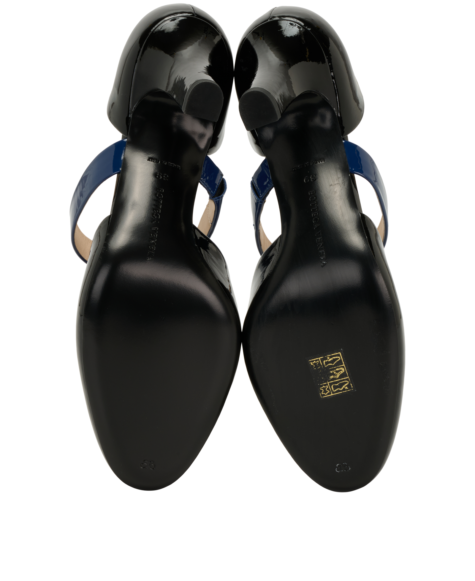 Bottega Veneta Mary Jane Pumps, &pound;120, Shoes, Black/Blue, Patent Leather, Top view