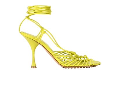 Bottega Veneta Dot Lace Up Sandals, &pound;175, Shoes, Green, Leather, Front view