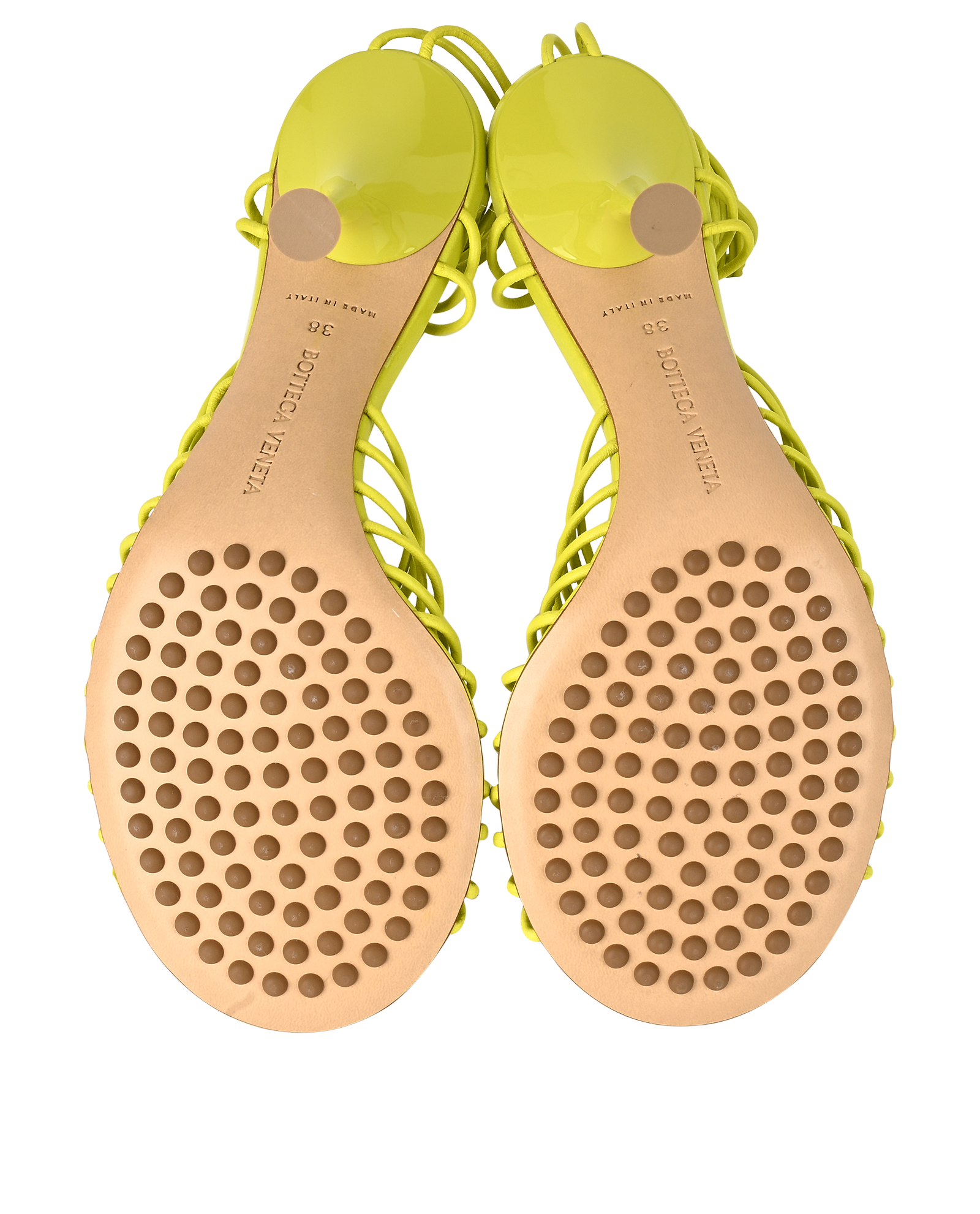 Bottega Veneta Dot Lace Up Sandals, &pound;175, Shoes, Green, Leather, Top view
