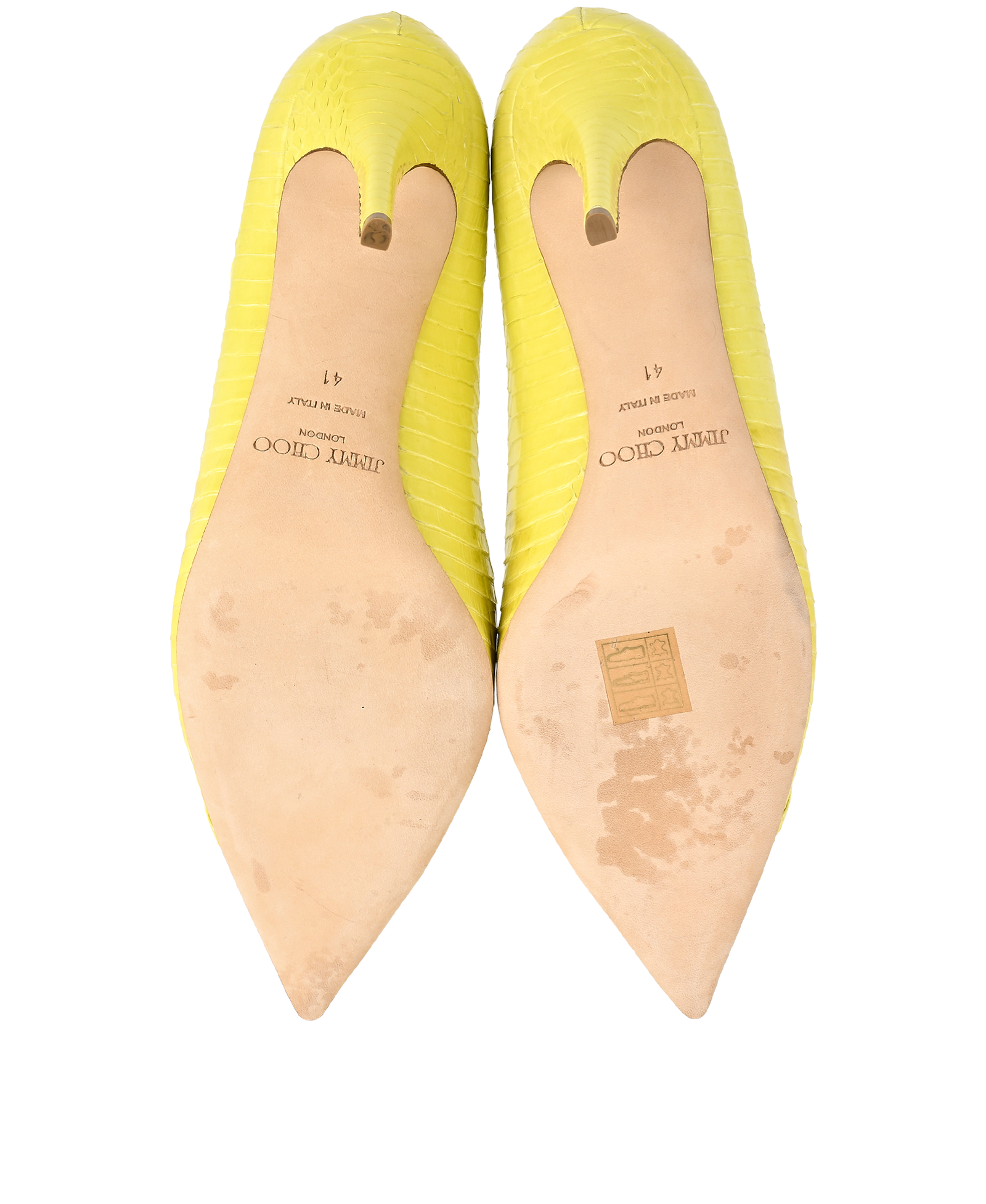 Jimmy Choo Avril Pumps, &pound;280, Shoes, Yellow, Snake, Top view