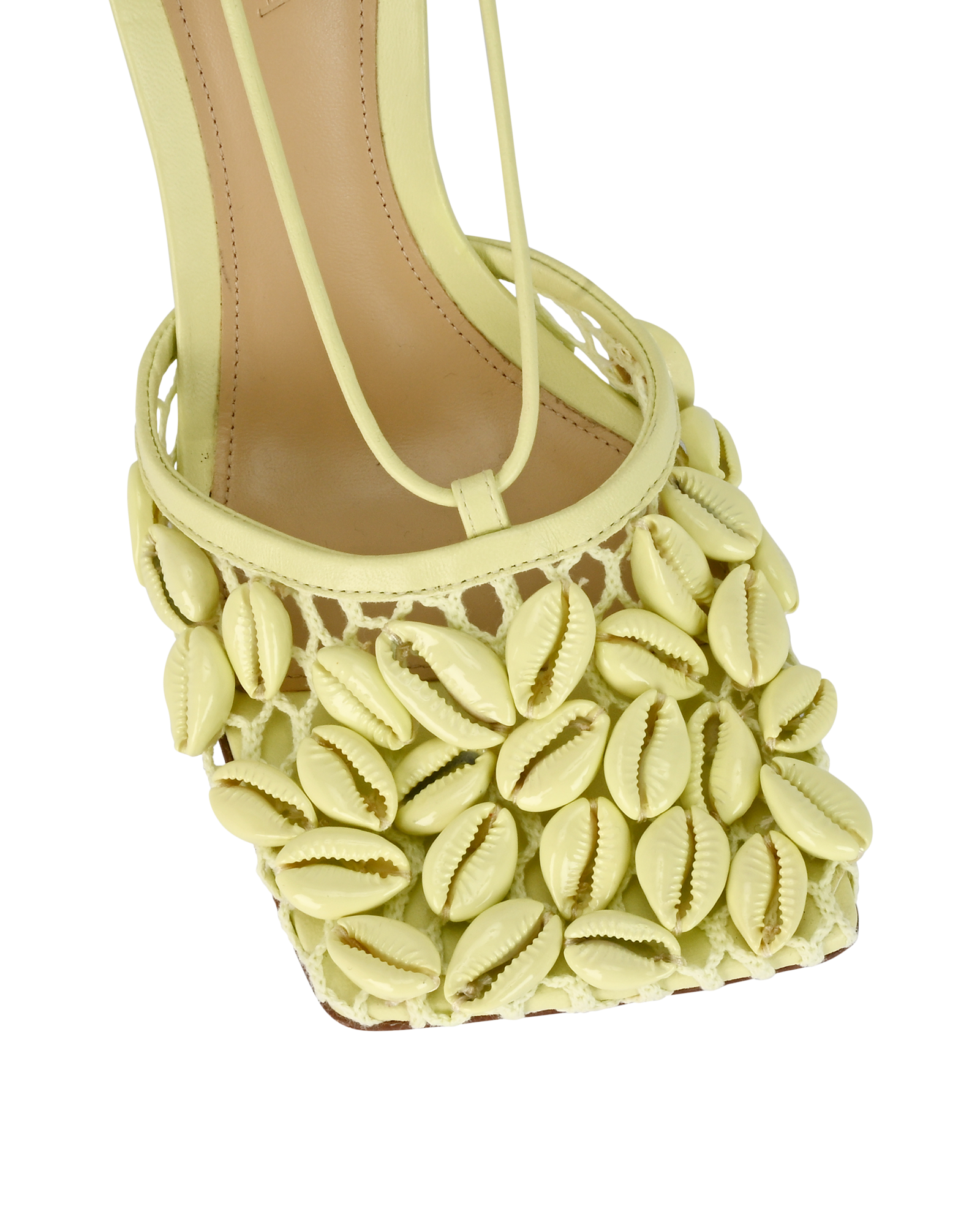 Bottega Veneta Stretched Shell Heels, &pound;295, Shoes, Yellow, Leather, Other view