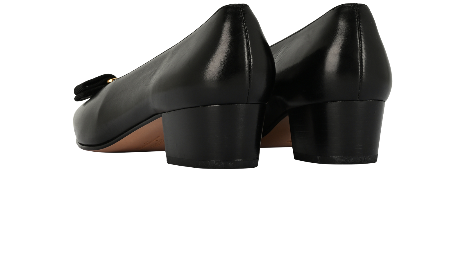 Salvatore Ferragamo Vera Pump Shoes, &pound;180, Shoes, Black, Leather, Back view