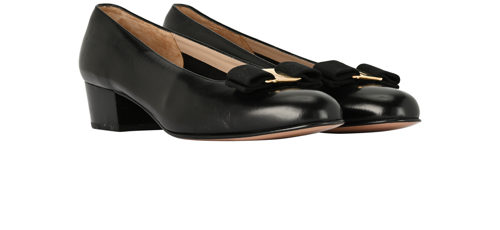 Salvatore Ferragamo Vera Pump Shoes, &pound;180, Shoes, Black, Leather, Side view