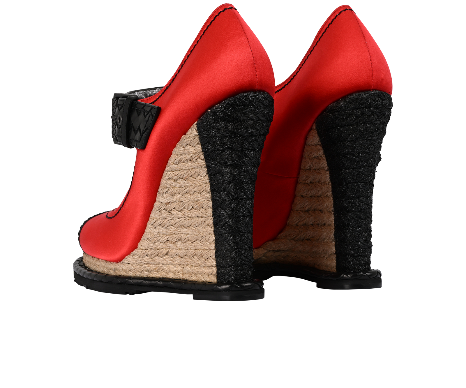 Bottega Veneta  Wedge Espadrilles, &pound;220, Shoes, Black/Red, Raffia/Satin, Back view