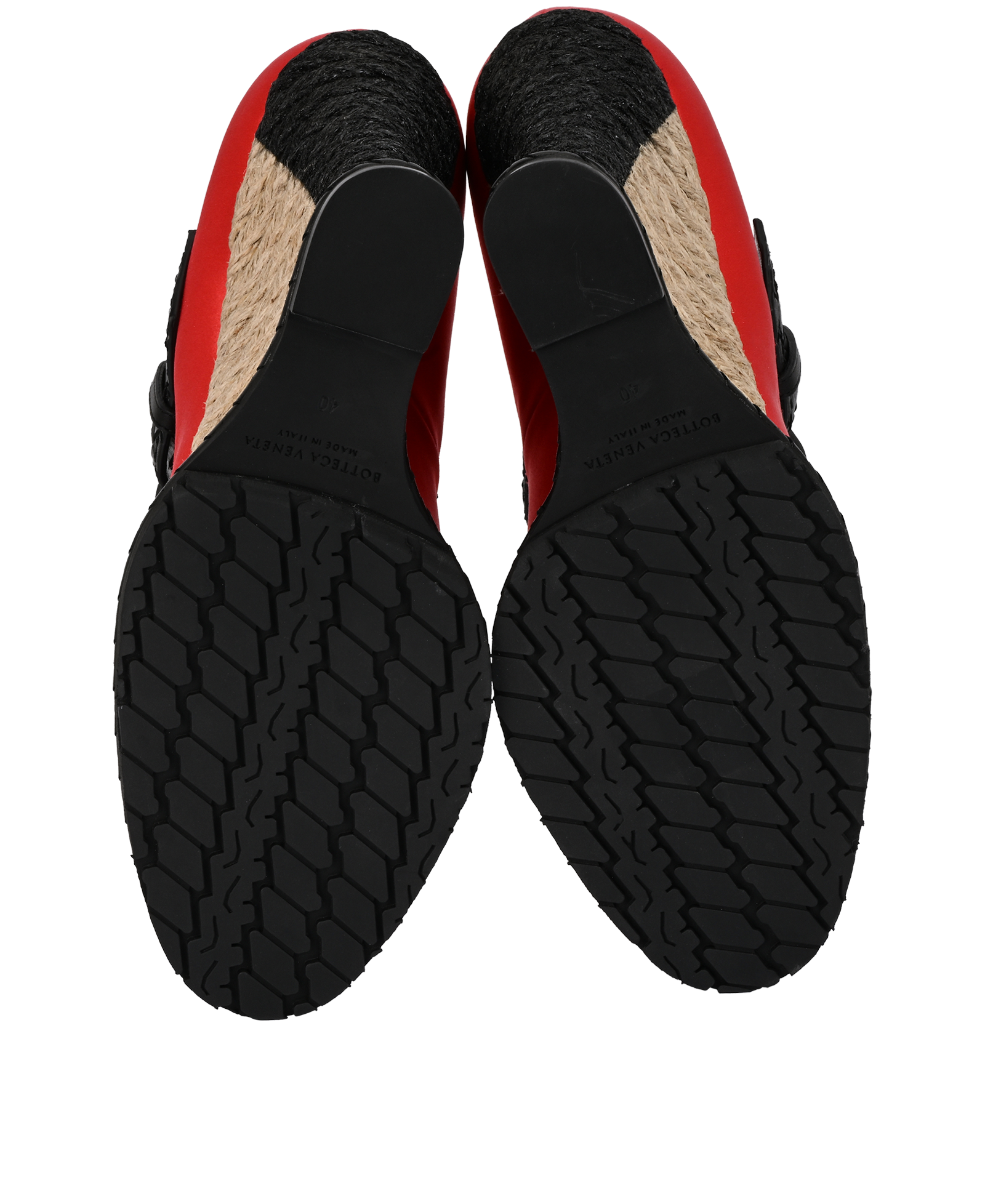 Bottega Veneta  Wedge Espadrilles, &pound;220, Shoes, Black/Red, Raffia/Satin, Top view