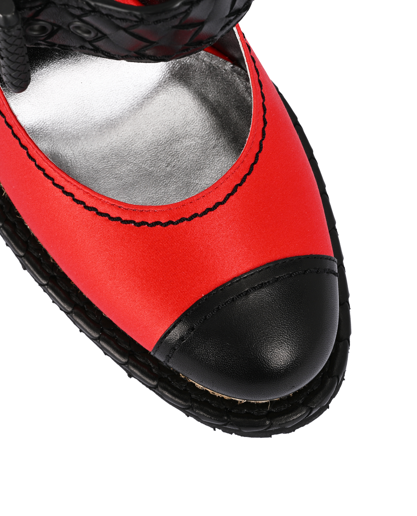 Bottega Veneta  Wedge Espadrilles, &pound;220, Shoes, Black/Red, Raffia/Satin, Other view