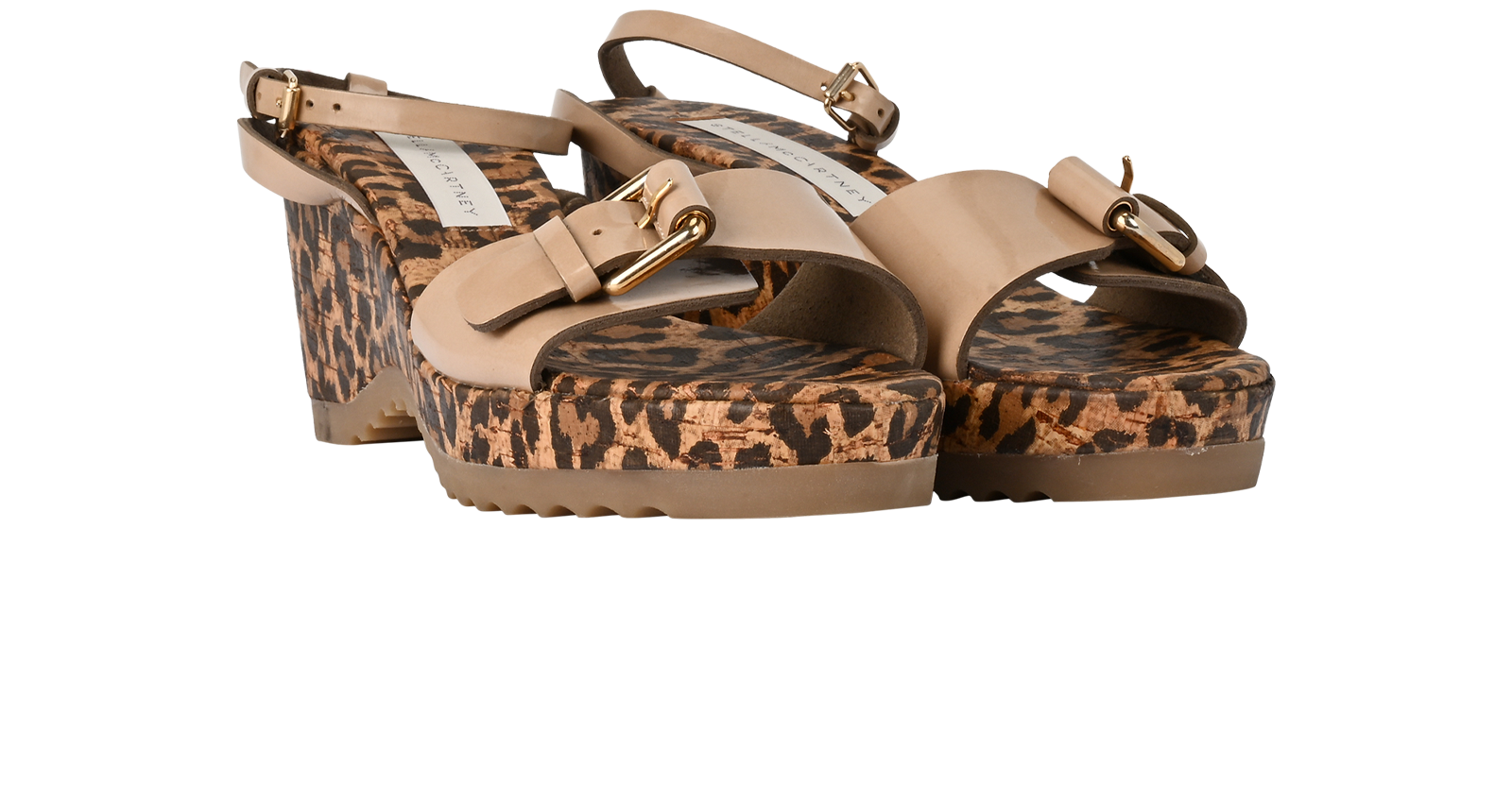 Stella McCartney Linda Platform Sandals, &pound;90, Shoes, Beige, Faux Leather, Side view