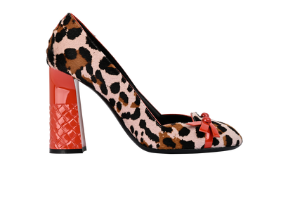 Bottega Veneta Block Heel Slip On, &pound;180, Shoes, Black/Brown/Orange, Leather/Pony / Calfhair, Front view