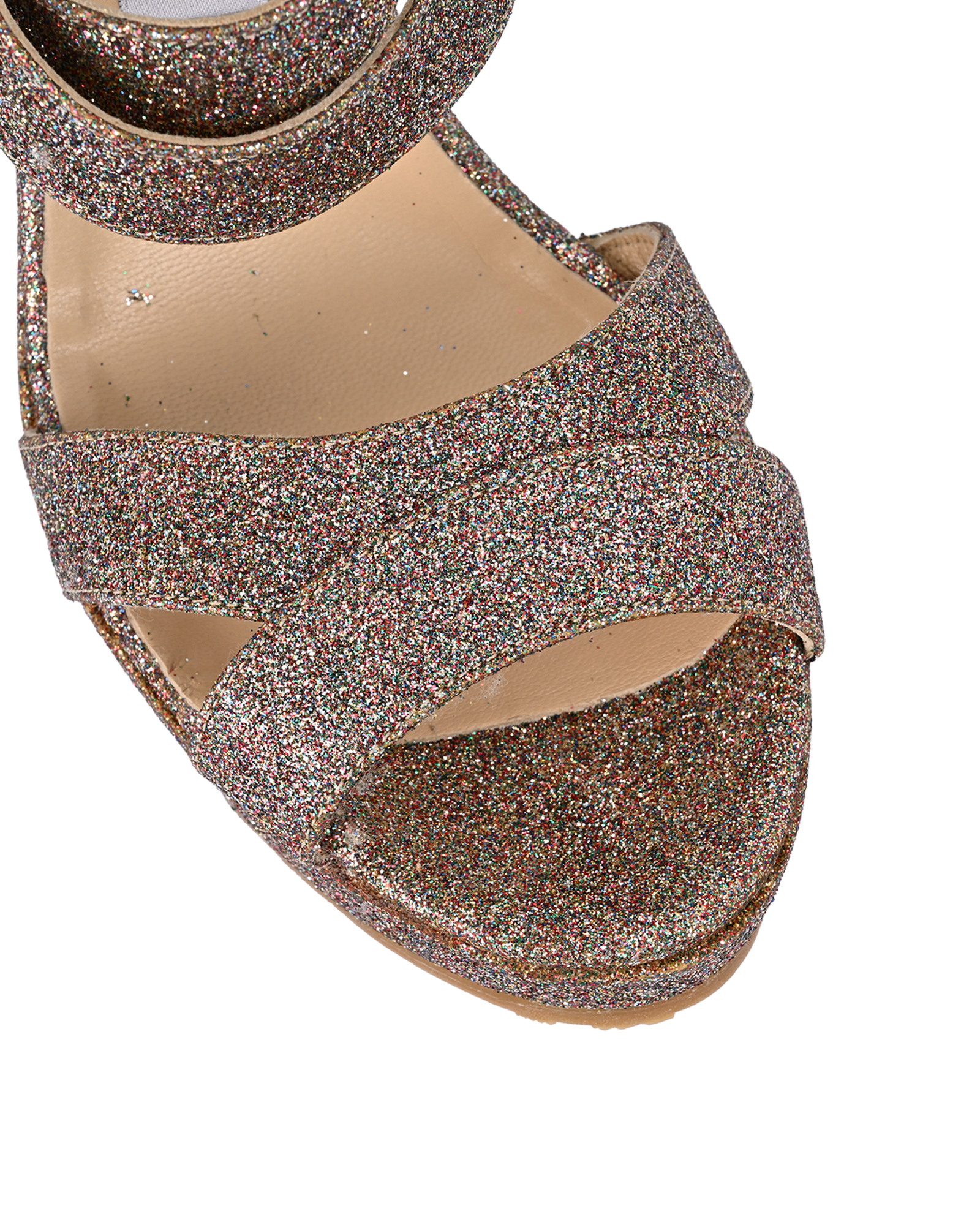 Jimmy Choo Penny Glitter Wedges, &pound;210, Shoes, Pink/Purple, Leather, Other view